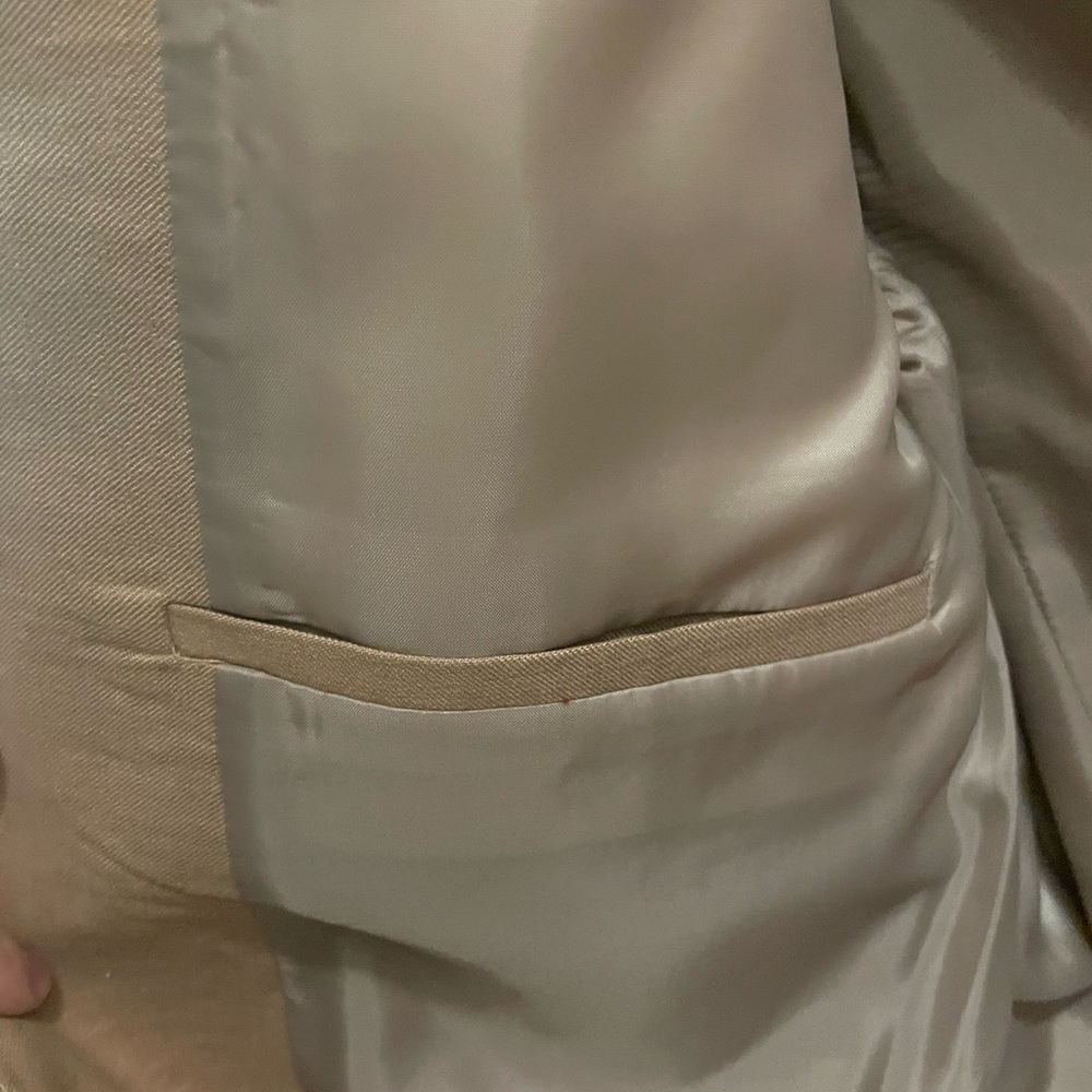 Asos White Mens Boxy Beige Linen Blazer - Picture 6 of 6